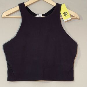 NWT~ All in Motion Sz XL Black Everyday Soft High Neck Racerback Tank Bra UPF 50